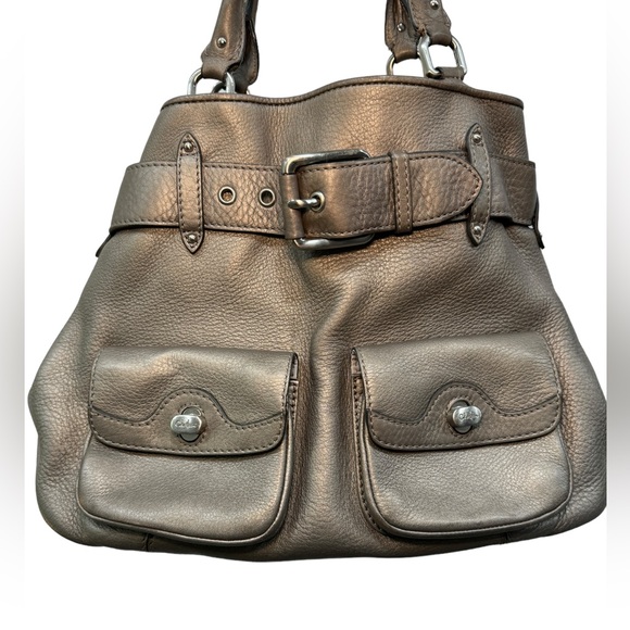 Cole Haan leather convertible handbag. Gray pebbled leather. Gorgeous! - Picture 2 of 10
